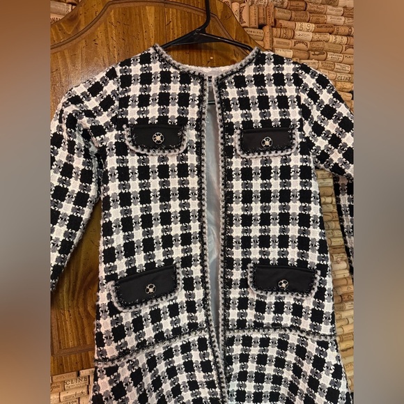 Blueberi Boulevard black & white tweed coat size 6x - Picture 4 of 8